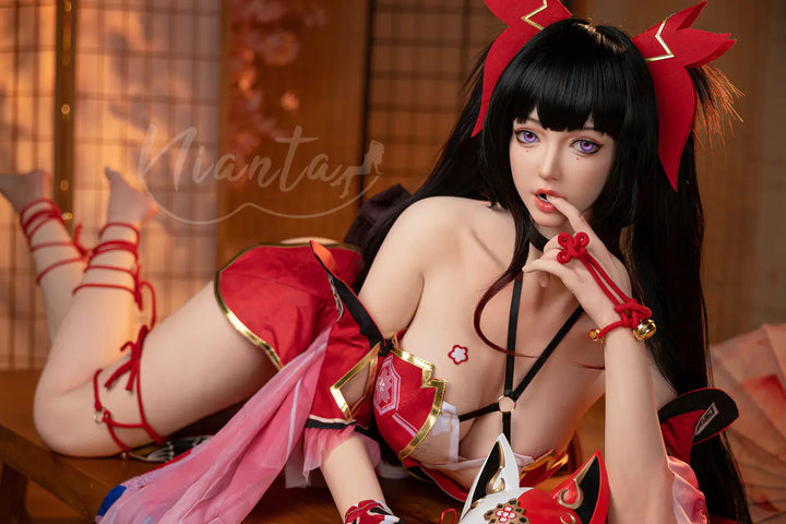 Nianta | 164cm/5ft4 Big Breasts Captivating Japanese Kitsune Kimono Cosplay Silicone-X Lifelike Sex Doll - Hinako