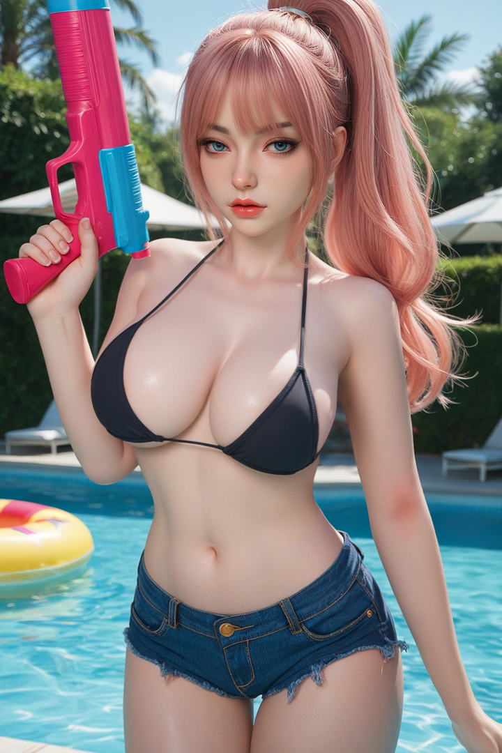 SY Doll  | 164cm/5ft4 Big Breast Sultry Anime-face Bikini Hottie Realistic Full Silicone Sex Doll - Layla (In Stock US)