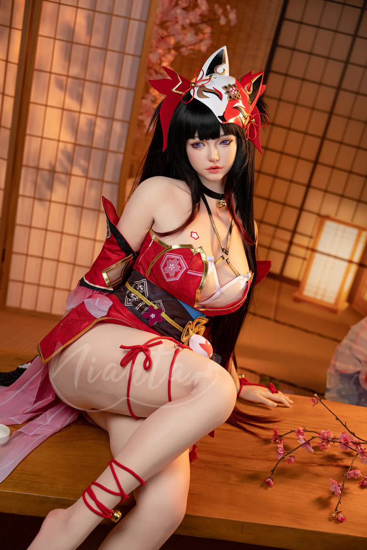 Nianta | 164cm/5ft4 Big Breasts Captivating Japanese Kitsune Kimono Cosplay Silicone-X Lifelike Sex Doll - Hinako