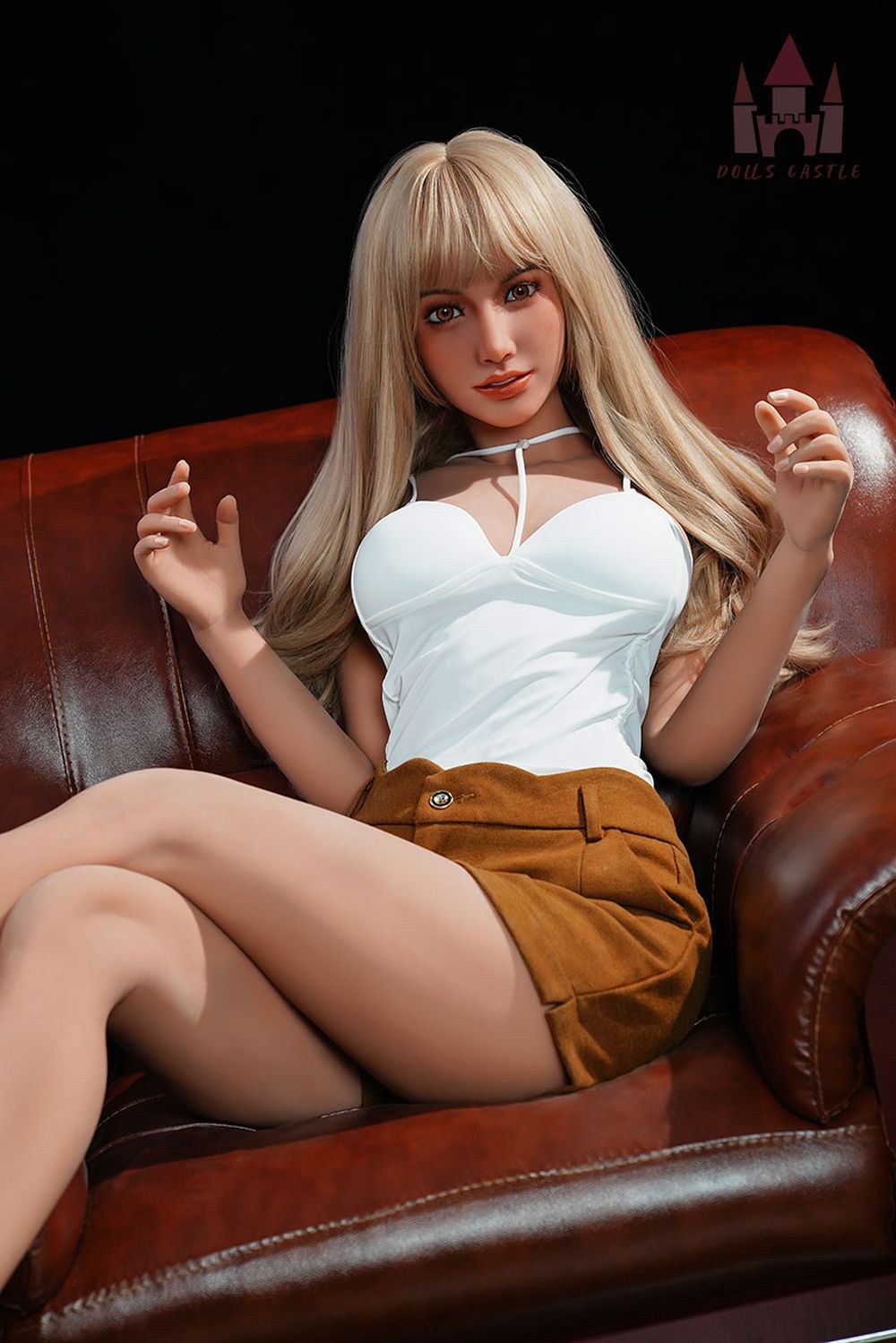 Dolls Castle | 163 cm/5 Fuß 4 Zoll, kleine Brüste, charmante blonde, dünne, lebensechte Sexpuppe aus TPE – Leilani (auf Lager in den USA)