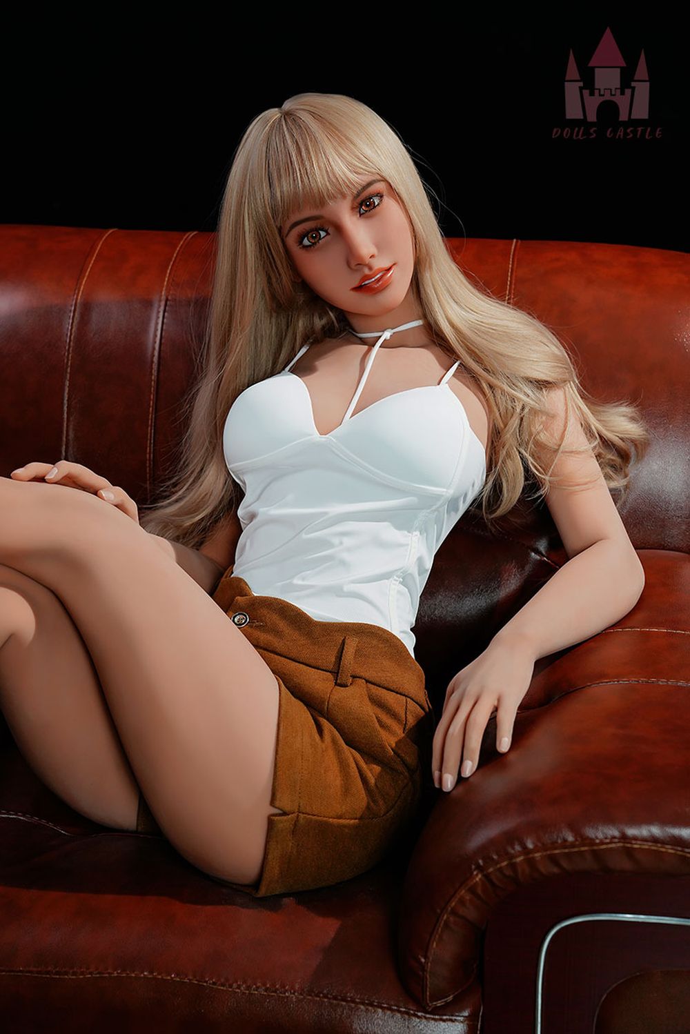 Dolls Castle | 163 cm/5 Fuß 4 Zoll, kleine Brüste, charmante blonde, dünne, lebensechte Sexpuppe aus TPE – Leilani (auf Lager in den USA)