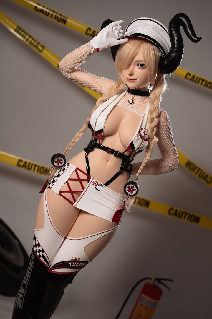 Rosretty Puppe | 164 cm/5 Fuß 5 Große Brüste Verspieltes blondes Grid Girl Realistische Vollsilikon-Sexpuppe - Liz