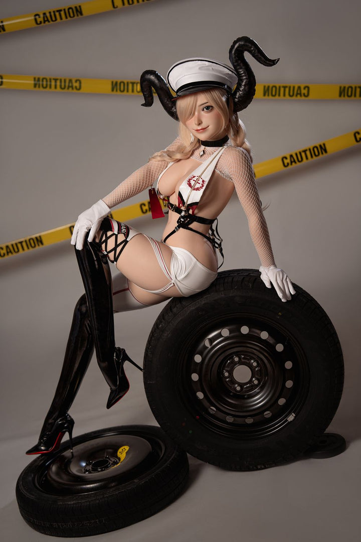 Rosretty Puppe | 164 cm/5 Fuß 5 Große Brüste Verspieltes blondes Grid Girl Realistische Vollsilikon-Sexpuppe - Liz