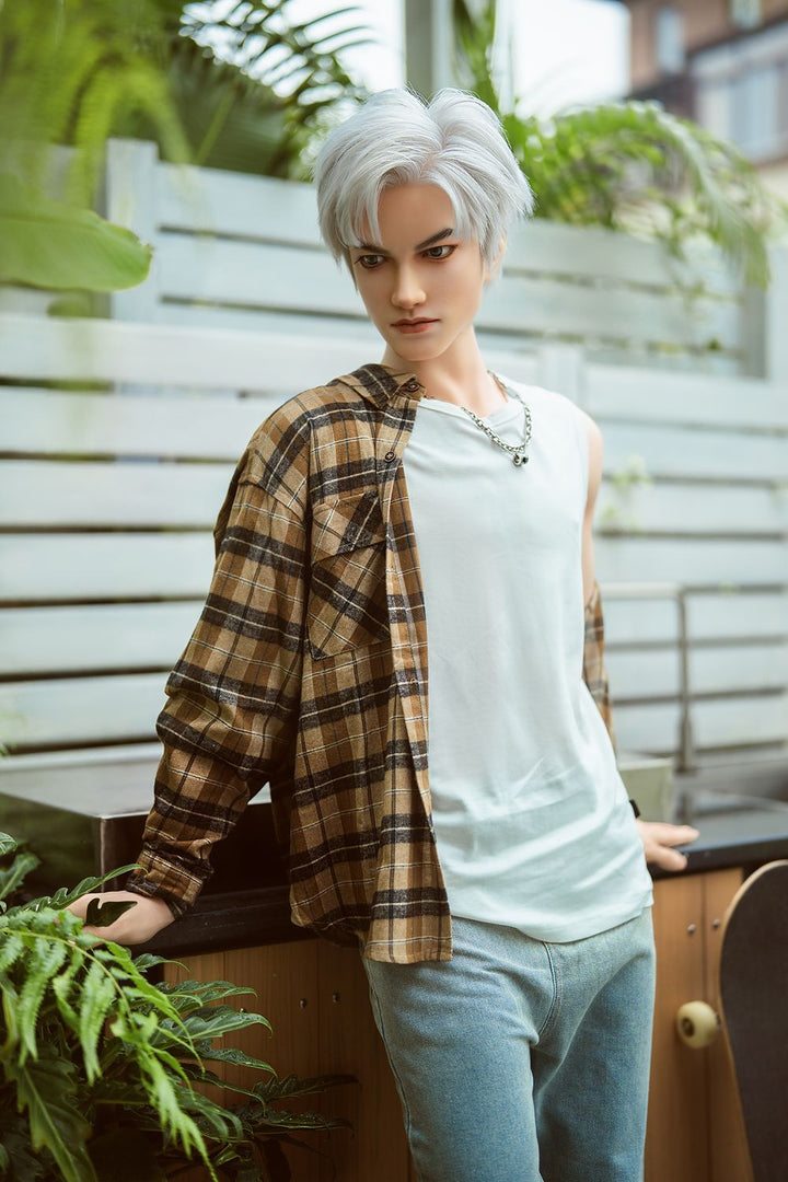 SY Doll | 162cm/5ft3 Charming Silver-hair Muscle Lifelike Full Silicone Gay Male Sex Doll - Jasper