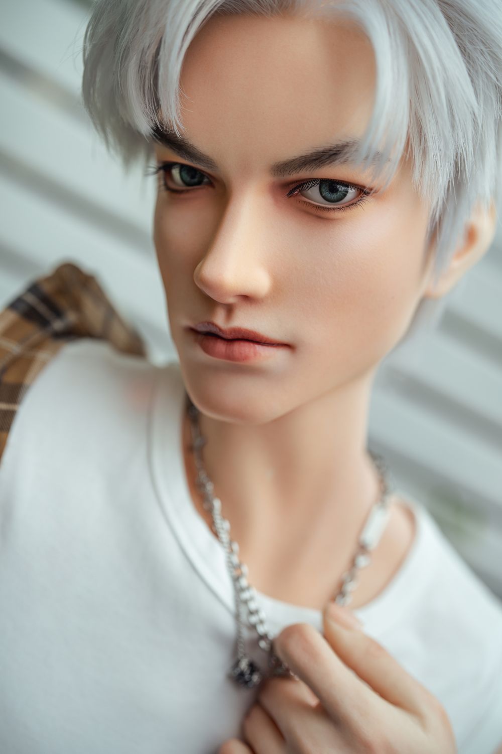 SY Doll | 162cm/5ft3 Charming Silver-hair Muscle Lifelike Full Silicone Gay Male Sex Doll - Jasper
