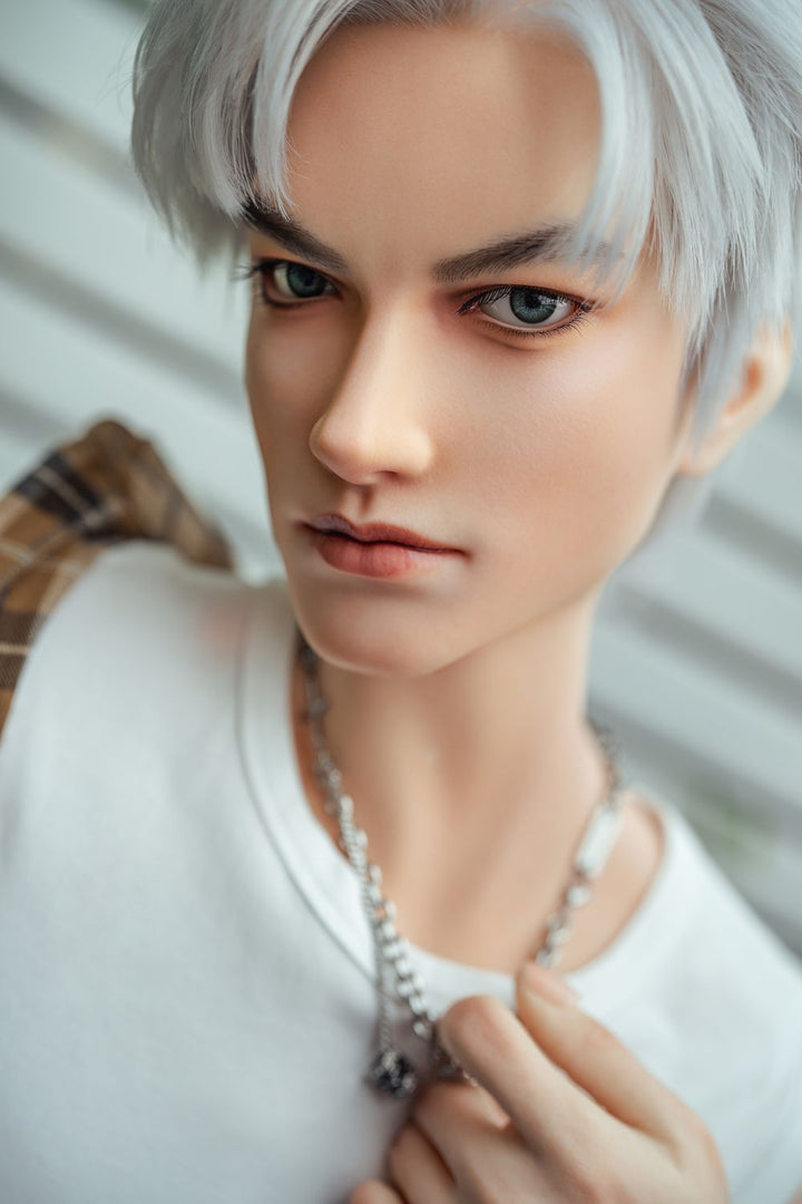 SY Doll | 162cm/5ft3 Charming Silver-hair Muscle Lifelike Full Silicone Gay Male Sex Doll - Jasper