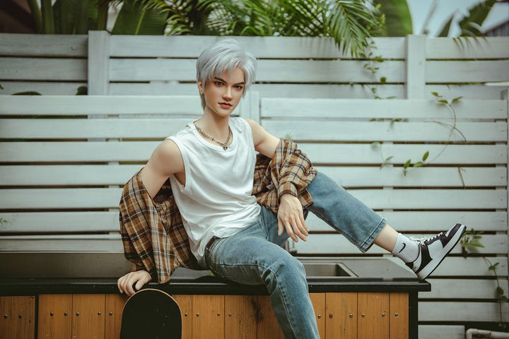 SY Doll | 162cm/5ft3 Charming Silver-hair Muscle Lifelike Full Silicone Gay Male Sex Doll - Jasper