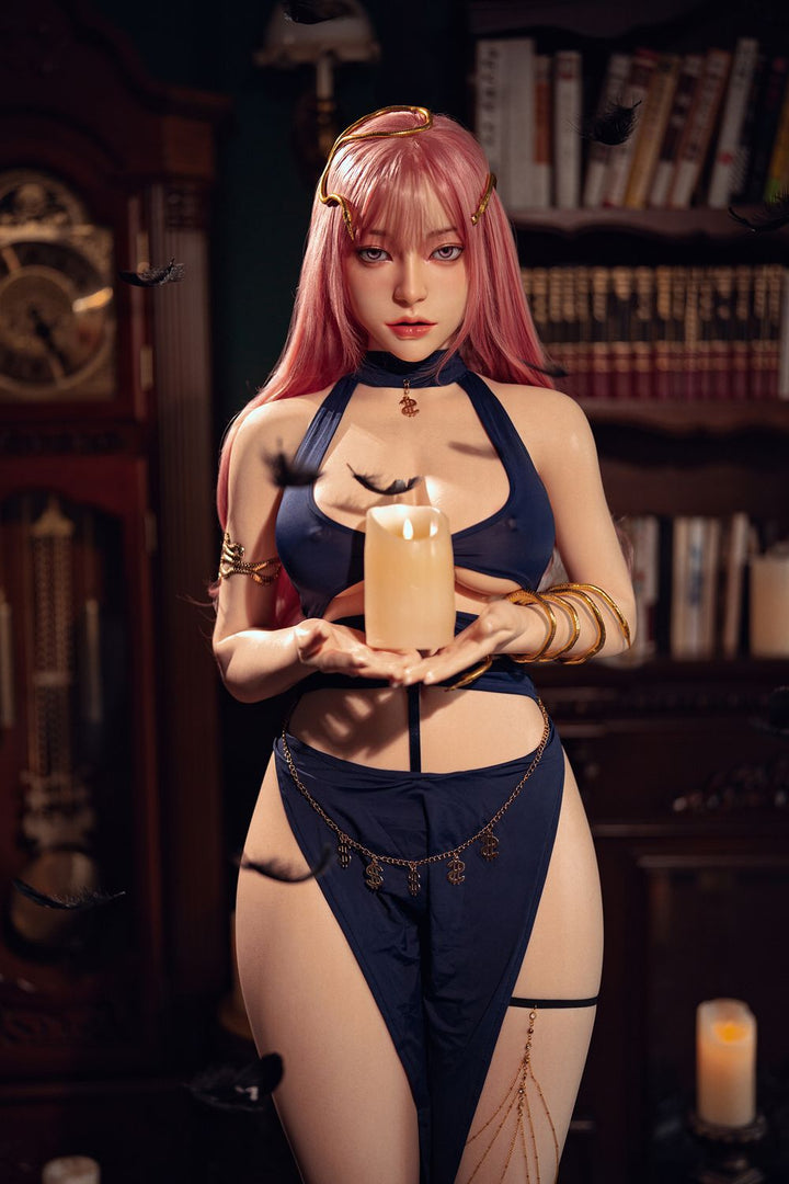 SY Doll  | 164cm/5ft4 Big Breasts Seductive Dark Pink-hair Cosplay Realistic Full Silicone Sex Doll - Belinda