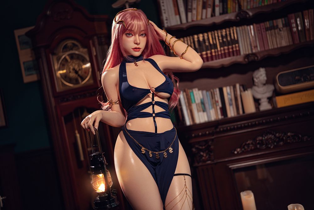 SY Doll  | 164cm/5ft4 Big Breasts Seductive Dark Pink-hair Cosplay Realistic Full Silicone Sex Doll - Belinda