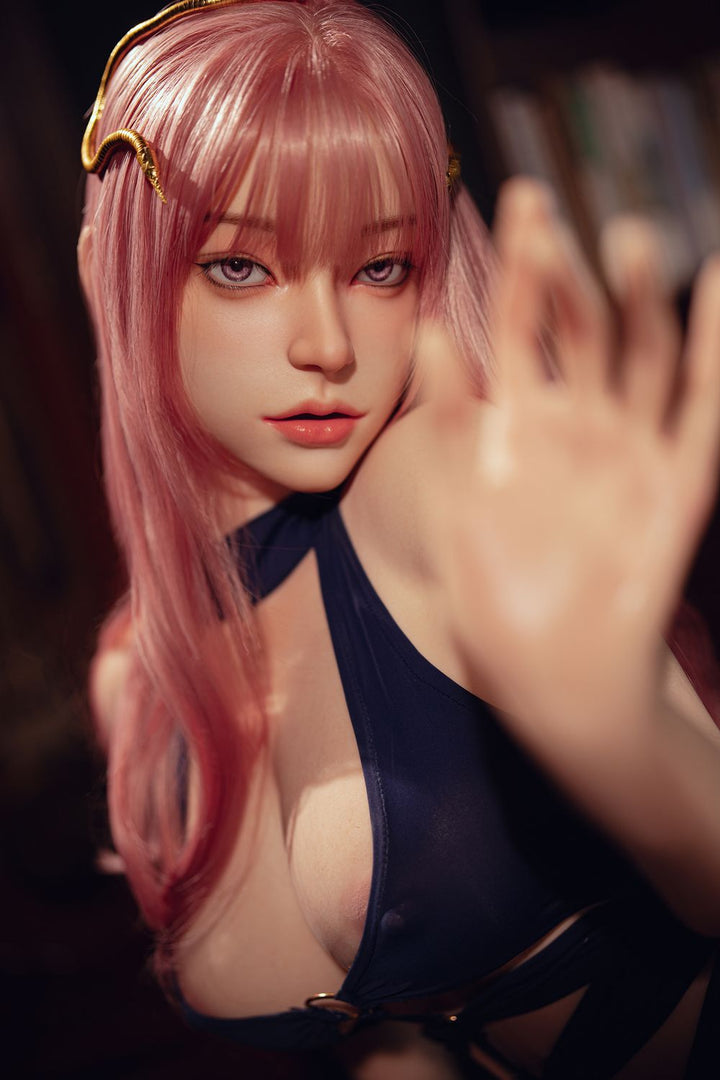SY Doll  | 164cm/5ft4 Big Breasts Seductive Dark Pink-hair Cosplay Realistic Full Silicone Sex Doll - Belinda