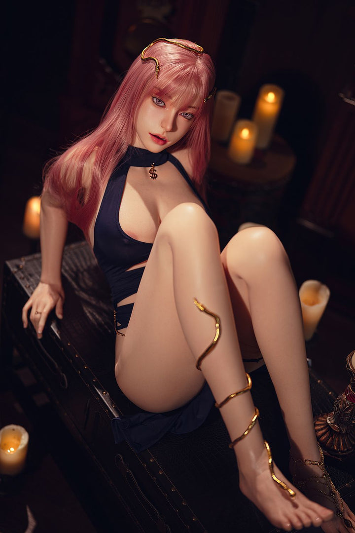 SY Doll  | 164cm/5ft4 Big Breasts Seductive Dark Pink-hair Cosplay Realistic Full Silicone Sex Doll - Belinda