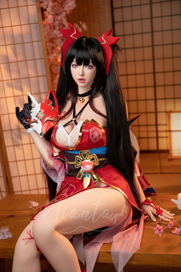 Nianta | 164cm/5ft4 Big Breasts Captivating Japanese Kitsune Kimono Cosplay Silicone-X Lifelike Sex Doll - Hinako