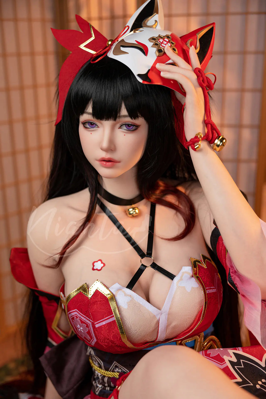 Nianta | 164cm/5ft4 Big Breasts Captivating Japanese Kitsune Kimono Cosplay Silicone-X Lifelike Sex Doll - Hinako