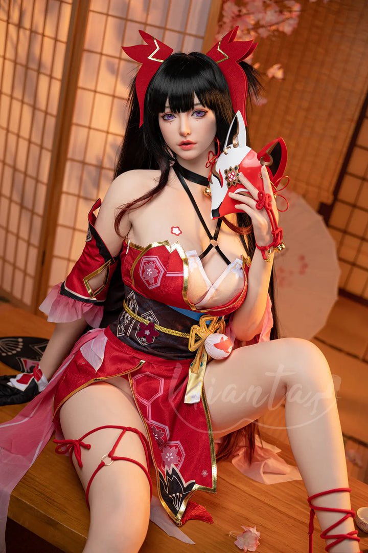 Nianta | 164cm/5ft4 Big Breasts Captivating Japanese Kitsune Kimono Cosplay Silicone-X Lifelike Sex Doll - Hinako