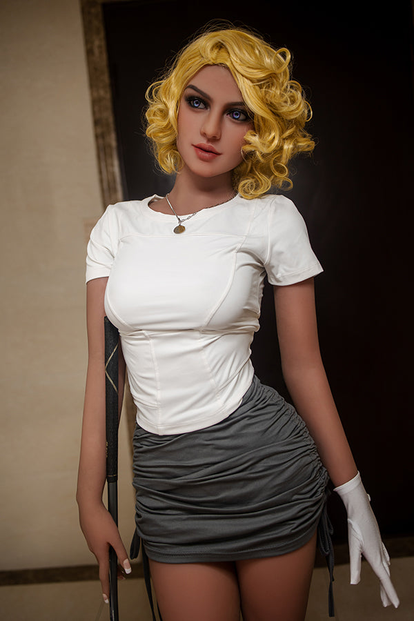 Aibei Puppe | 158 cm/5 ft2 Blonde, dünne Sexpuppe mit kleiner Brust - Colleen
