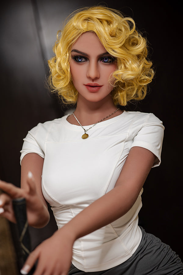 Aibei Puppe | 158 cm/5 ft2 Blonde, dünne Sexpuppe mit kleiner Brust - Colleen