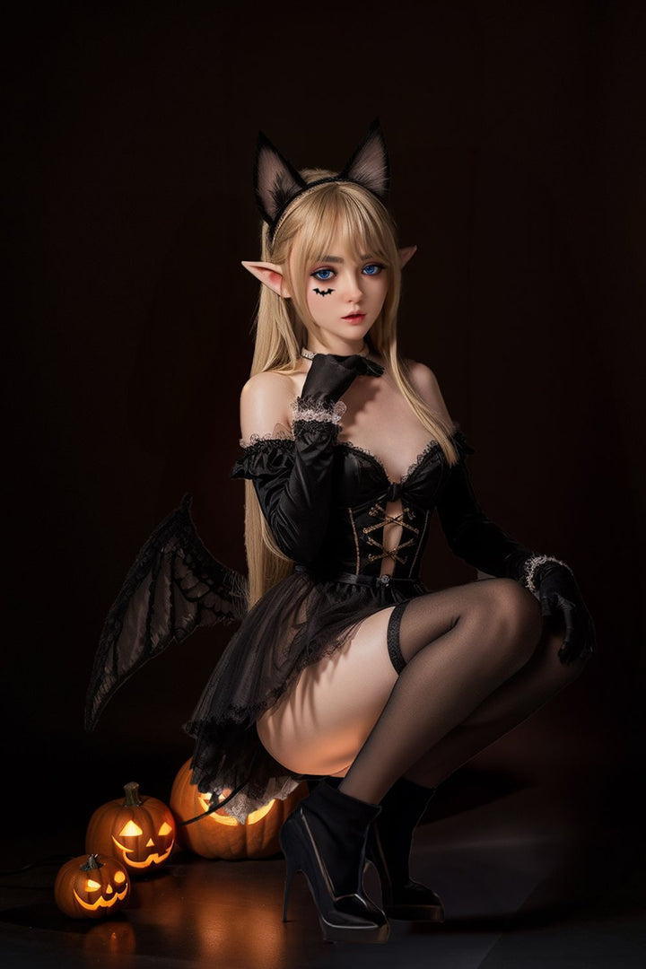 SY Doll | 150cm/4ft9 Flat Breasts Seductive Gothic Little Devil Halloween Realistic Silicone Sex Doll - Abigil（In Stock US)