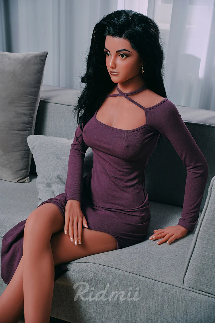 RIDMII Doll | 166cm/5ft4 Small Breasts Alluring Skinny Lifelike Sex Doll With Long Curly Hair - Alisa (In Stock US)