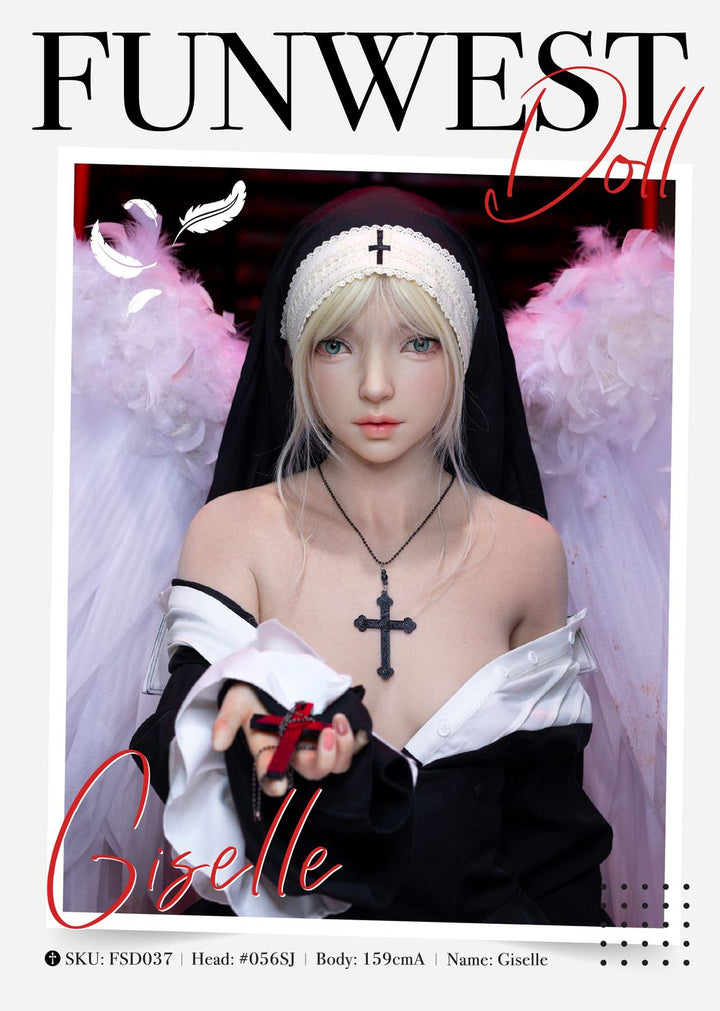 FUNWEST® Giselle 159cm (5ft2) 056SJ# A Breasts Blonde Cosplay Silicone Sex Doll FSD036