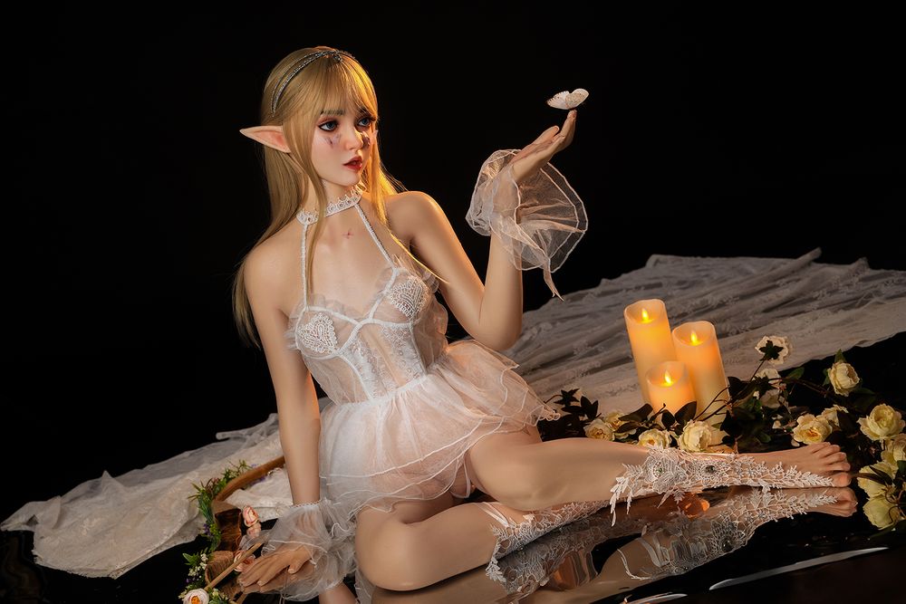 SY Doll | 150cm/4ft9 Flat Breasts Lovely Blonde Elf Cosplay Lifelike Full Silicone Sex Doll - Joy