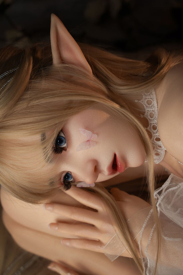 SY Doll | 150cm/4ft9 Flat Breasts Lovely Blonde Elf Cosplay Lifelike Full Silicone Sex Doll - Joy