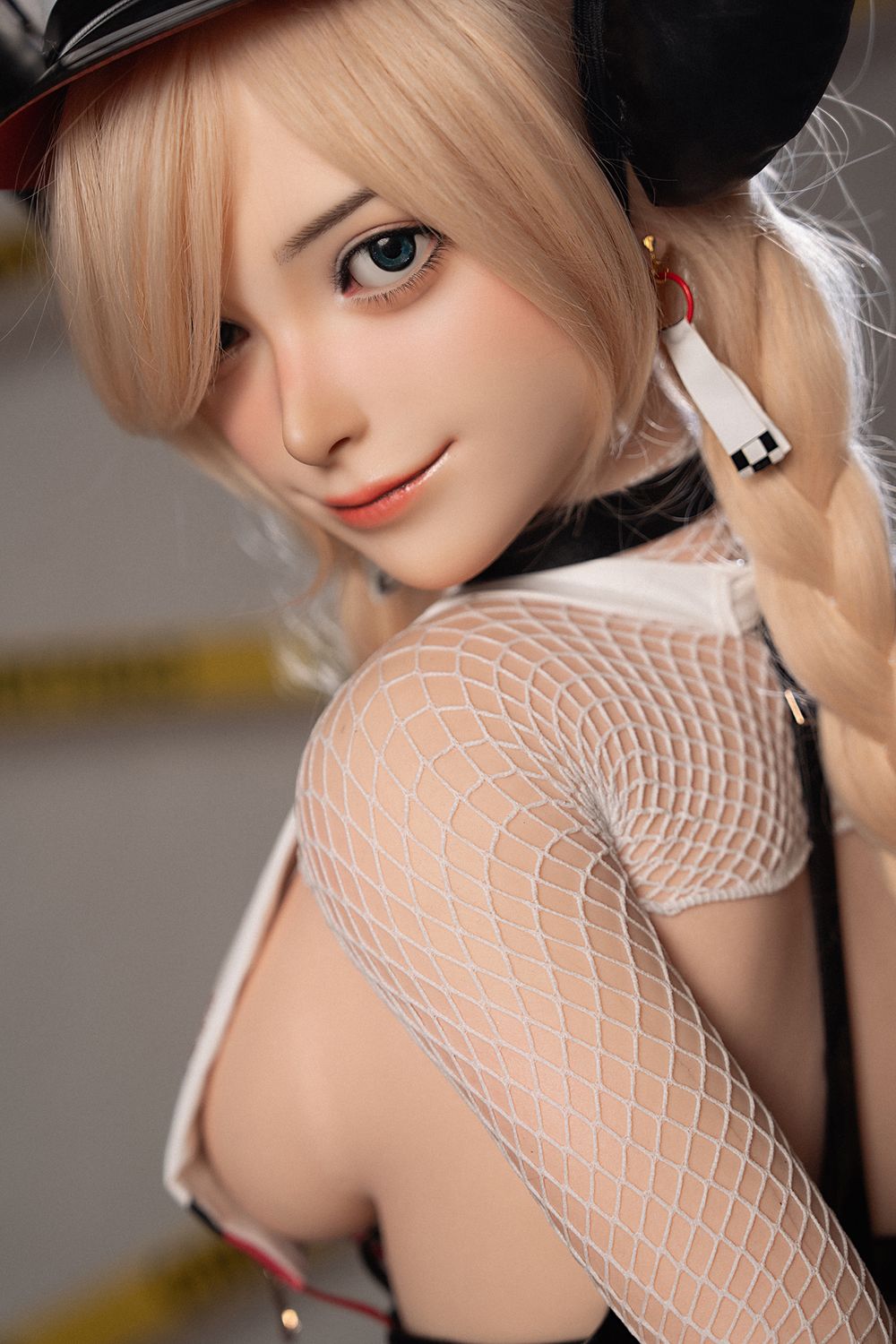 Rosretty Puppe | 164 cm/5 Fuß 5 Große Brüste Verspieltes blondes Grid Girl Realistische Vollsilikon-Sexpuppe - Liz