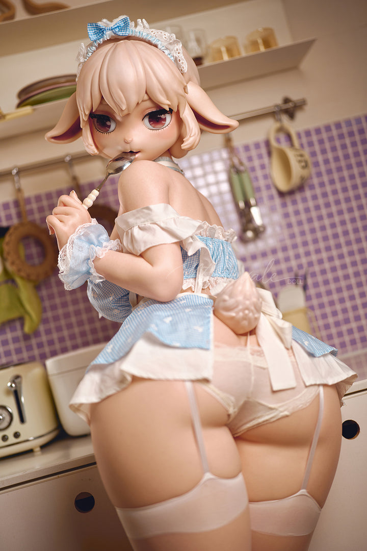 Moonvale Doll | 160cm/5ft3 Big Breasts Alluring Sheep Flirty Lovely Maid Furry Realistic Silicone Sex Doll - Aurelia