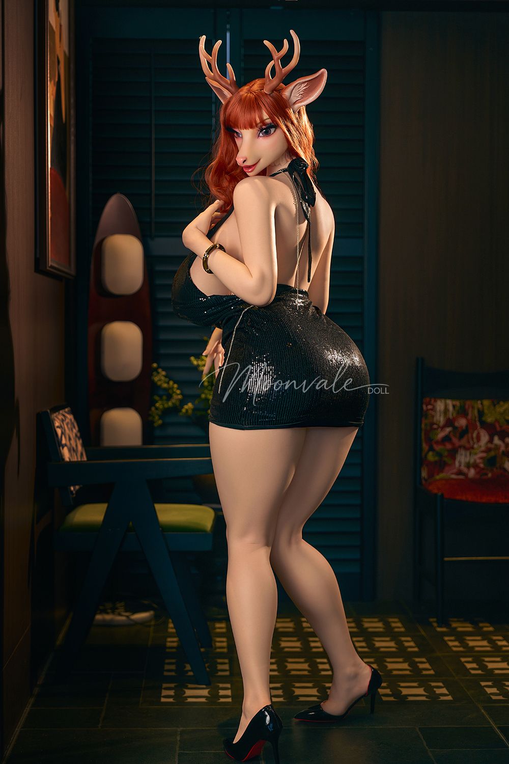 Moonvale Doll | 170cm/5ft6 Huge Breasts Glamorous Seductive Deer-Head Furry Plump Realistic Silicone Sex Doll - Cerina