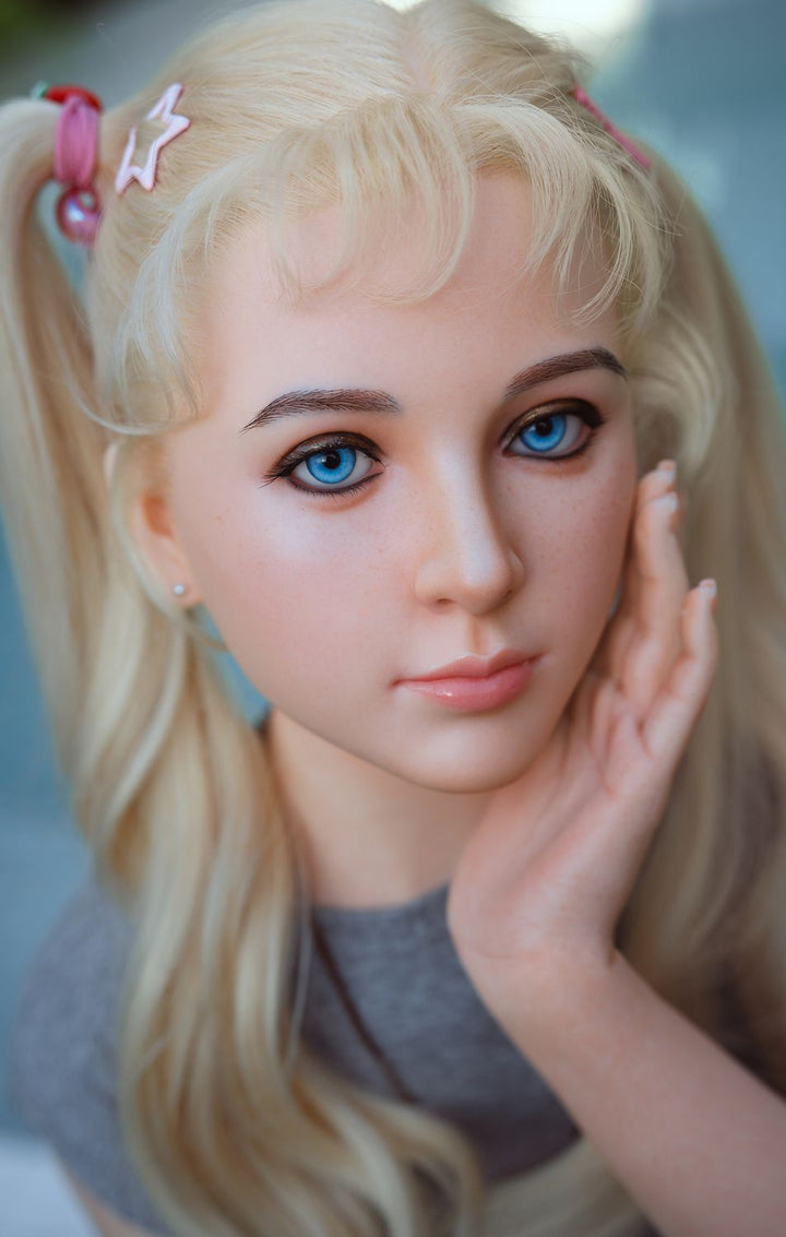 Rosretty Doll | 150cm/4ft9 Small Breasts Captivating American Blonde Realistic Full Silicone Sex Doll - Lila