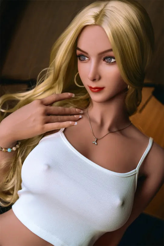AIBEI Doll | 157cm/5ft2 D-Cup Blonde TPE Sex Doll With Long Curly Hair - Emily (In Stock US)