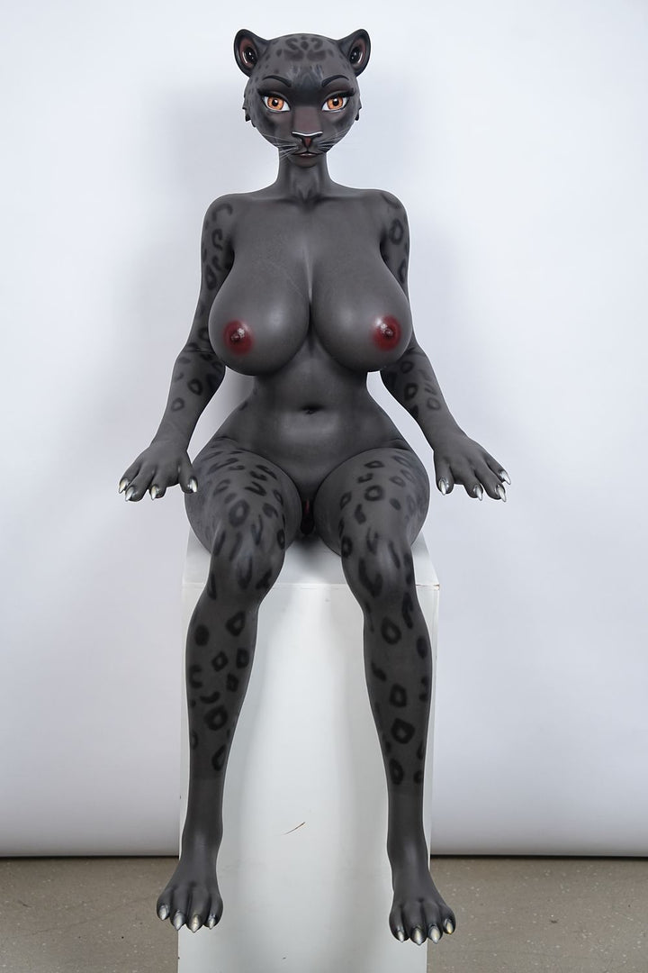 Moonvale Doll | 165cm/5ft5 Big Breasts Sultry Wild Black Panther Furry Realistic Silicone Sex Doll - Velara