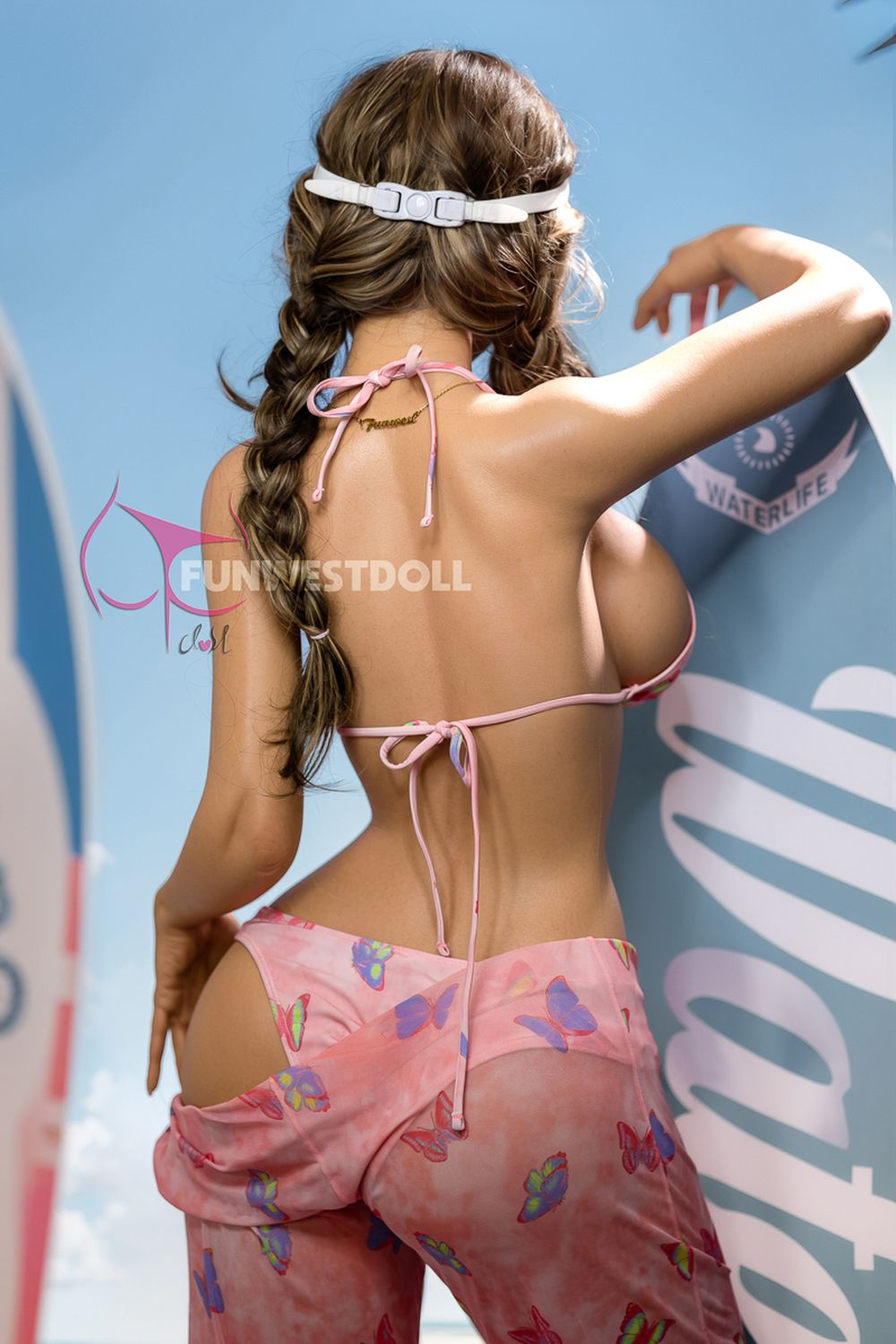 FUNWEST® Jasmine 160cm (5ft2) 027S# E Breasts Summer Surfing Girl Silicone Sex Doll FSD007