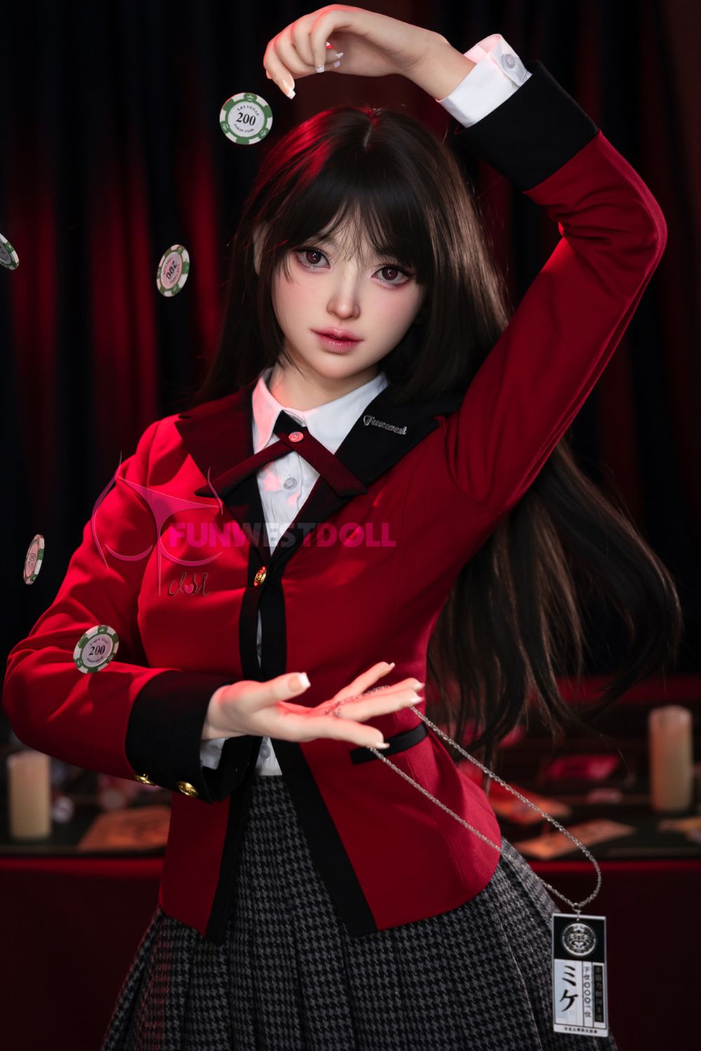 FUNWEST® Alice 159cm (5ft2) 038S# A Breasts Kakegurui Queen Cosplay Silicone Sex Doll FSD010