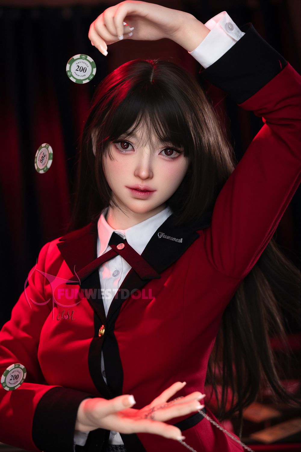 FUNWEST® Alice 159cm (5ft2) 038S# A Breasts Kakegurui Queen Cosplay Silicone Sex Doll FSD010