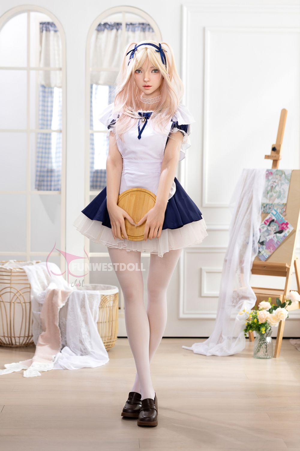 FUNWEST® Giselle 159cm (5ft2) 056SJ# A Breasts Anime Maid Outfit Silicone Sex Doll FSD036