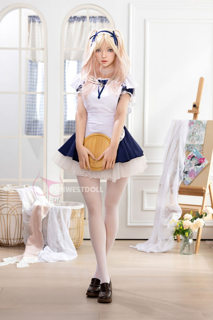 FUNWEST® Giselle 159cm (5ft2) 056SJ# A Breasts Anime Maid Outfit Silicone Sex Doll FSD036