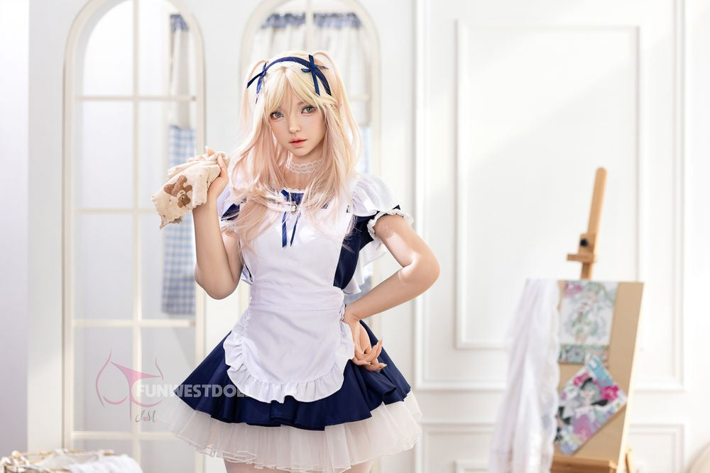 FUNWEST® Giselle 159cm (5ft2) 056SJ# A Breasts Anime Maid Outfit Silicone Sex Doll FSD036