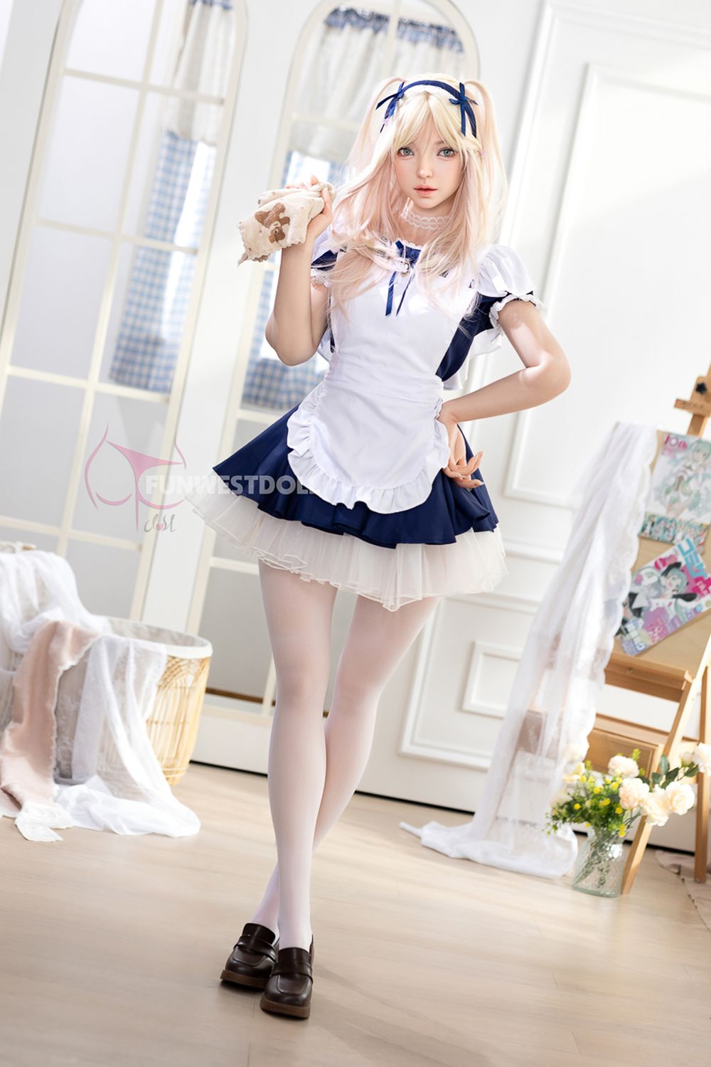 FUNWEST® Giselle 159cm (5ft2) 056SJ# A Breasts Anime Maid Outfit Silicone Sex Doll FSD036