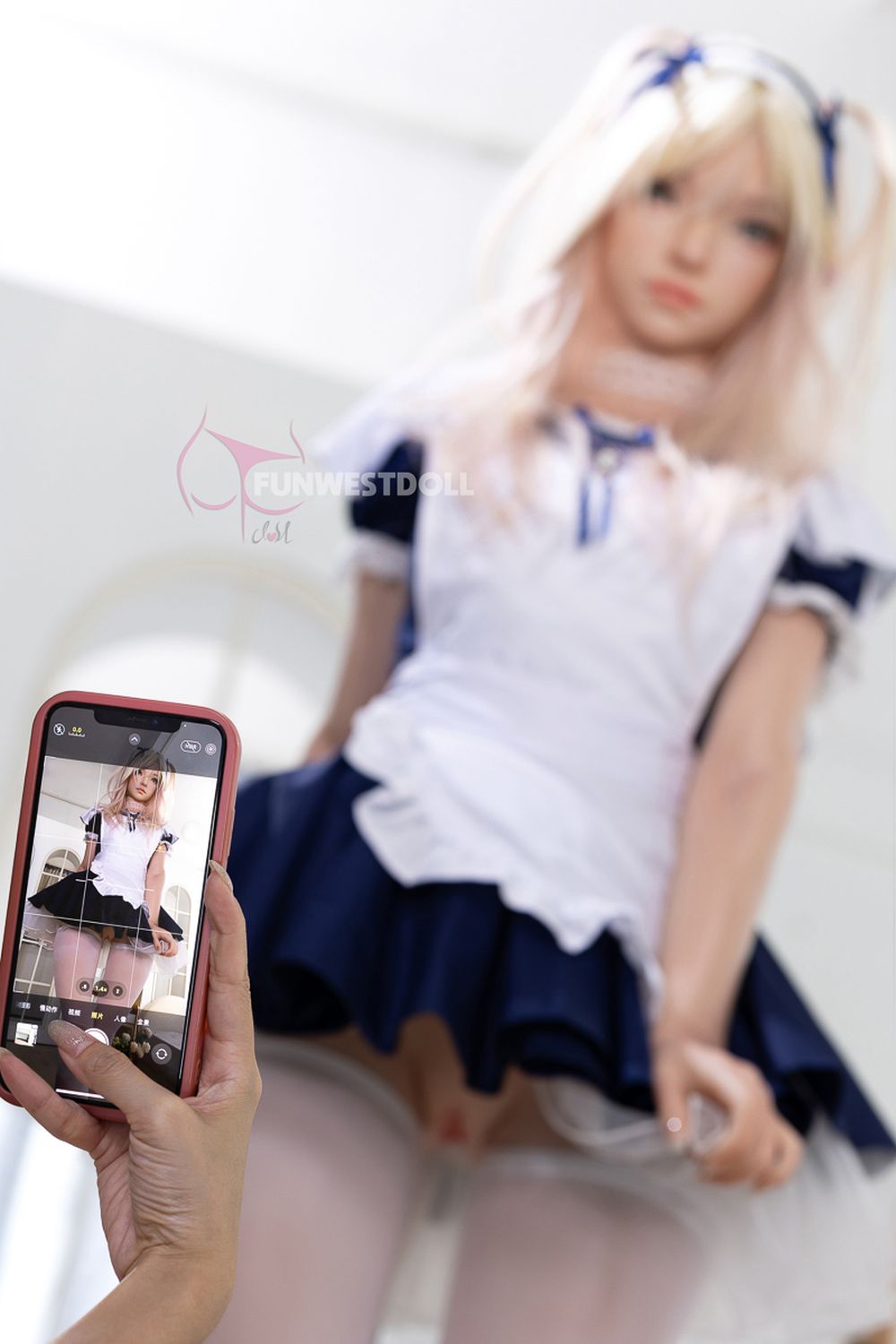 FUNWEST® Giselle 159cm (5ft2) 056SJ# A Breasts Anime Maid Outfit Silicone Sex Doll FSD036