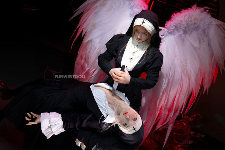 FUNWEST® Giselle 159cm (5ft2) 056SJ# A Breasts Blonde Cosplay Silicone Sex Doll FSD036