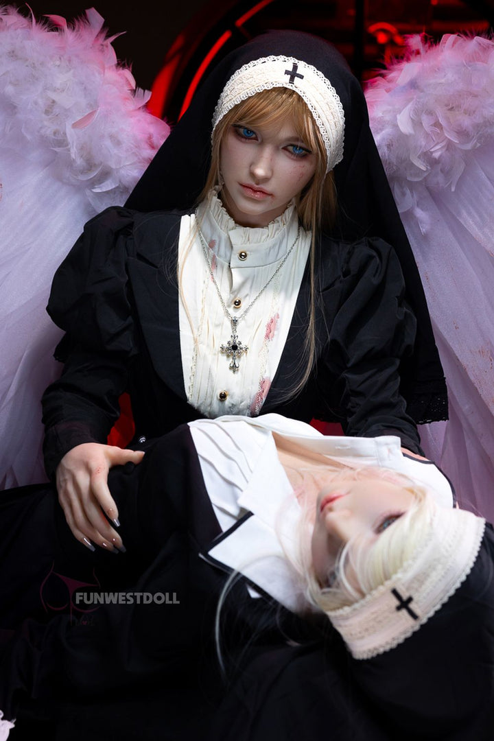 FUNWEST® Giselle 159cm (5ft2) 056SJ# A Breasts Blonde Cosplay Silicone Sex Doll FSD036