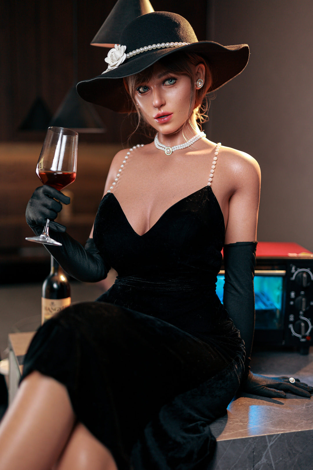 IDO Doll | 5ft 7/170cm F-Cup French Style Silicone Sex Doll Features Curly Golden Blonde Hair, ROS Head #ID5S - Isabelle