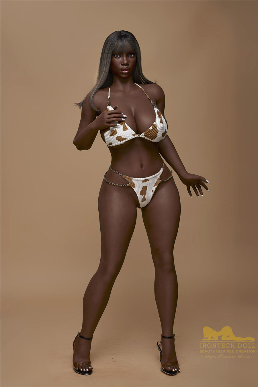 Irontech Doll | 160cm/5ft3 Enchanting Black Bombshell Realistic Silicone Sex Doll - Mandy