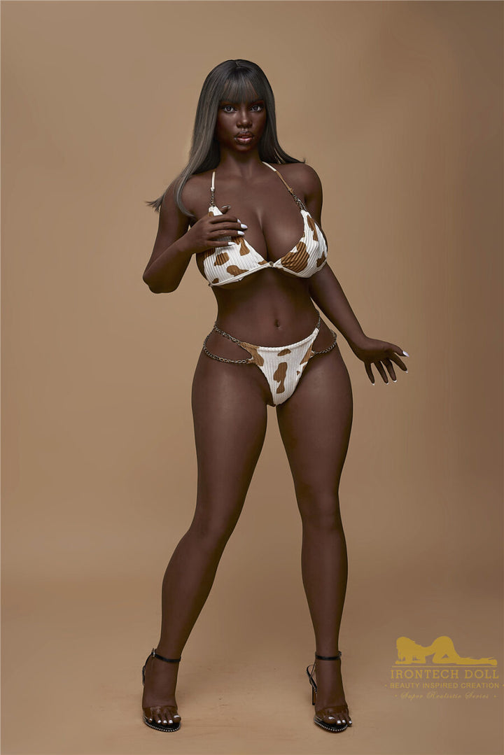 Irontech Doll | 160cm/5ft3 Enchanting Black Bombshell Realistic Silicone Sex Doll - Mandy