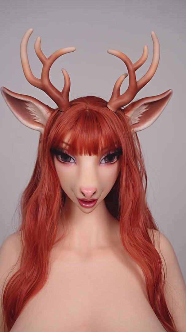 Moonvale Doll | 170cm/5ft6 Huge Breasts Glamorous Seductive Deer-Head Furry Plump Realistic Silicone Sex Doll - Cerina
