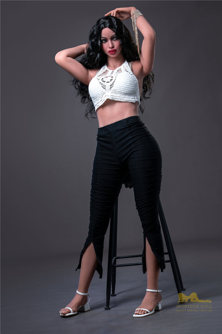 Irontech | 5ft7/171cm Beautiful With Black Long Curly Hair Sex Doll - Lora