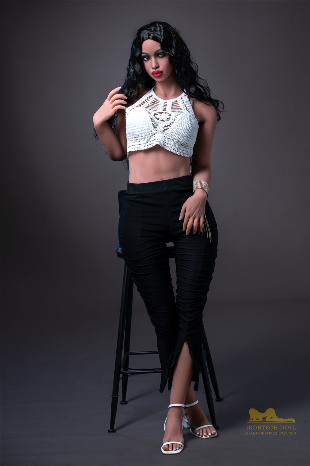 Irontech | 5ft7/171cm Beautiful With Black Long Curly Hair Sex Doll - Lora