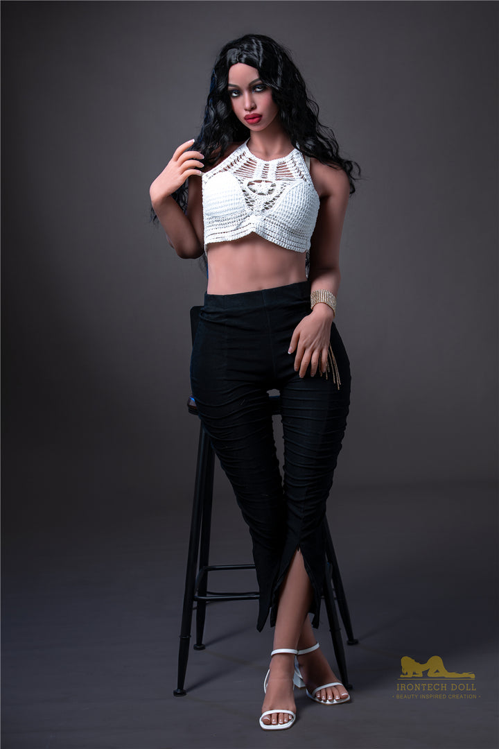 Irontech | 5ft7/171cm Beautiful With Black Long Curly Hair Sex Doll - Lora