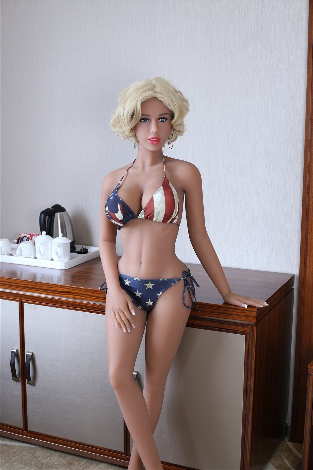 AF Doll | 158cm wheat color blonde short hair sex doll - Brenda