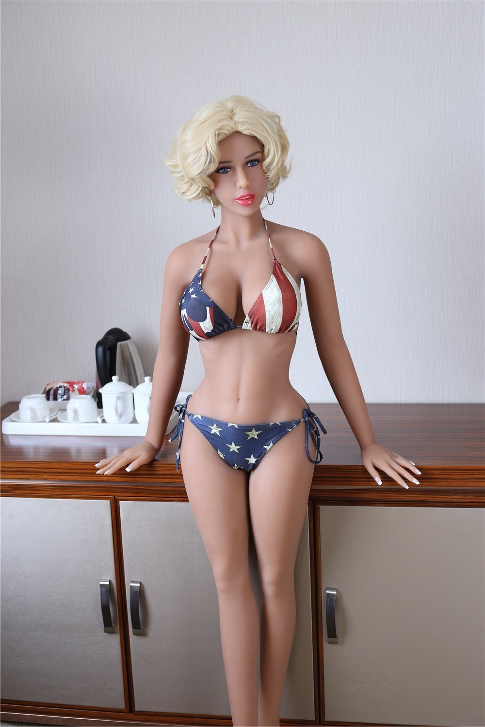 AF Doll | 158cm wheat color blonde short hair sex doll - Brenda